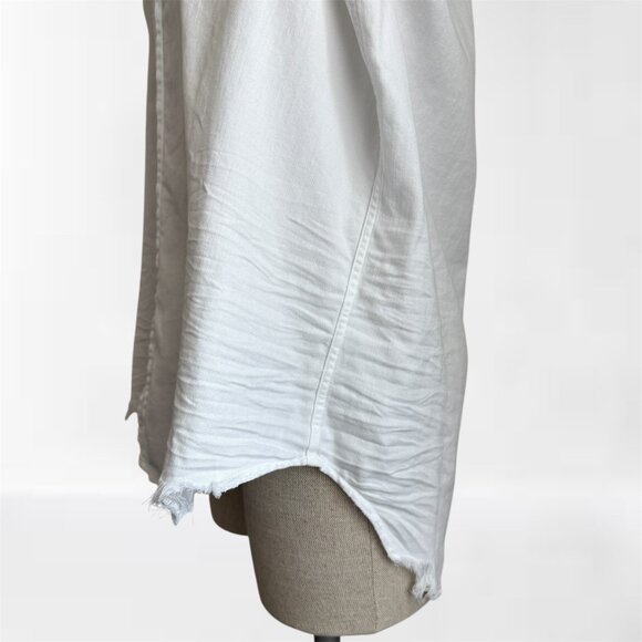 Frank & Eileen EILEEN Relaxed Button-Up Shirt in White Denim - Picture 10 of 11